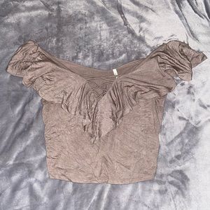 Off the shoulder cropped top